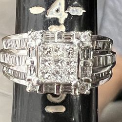 14 Karat White Gold, One Carat Of Diamond