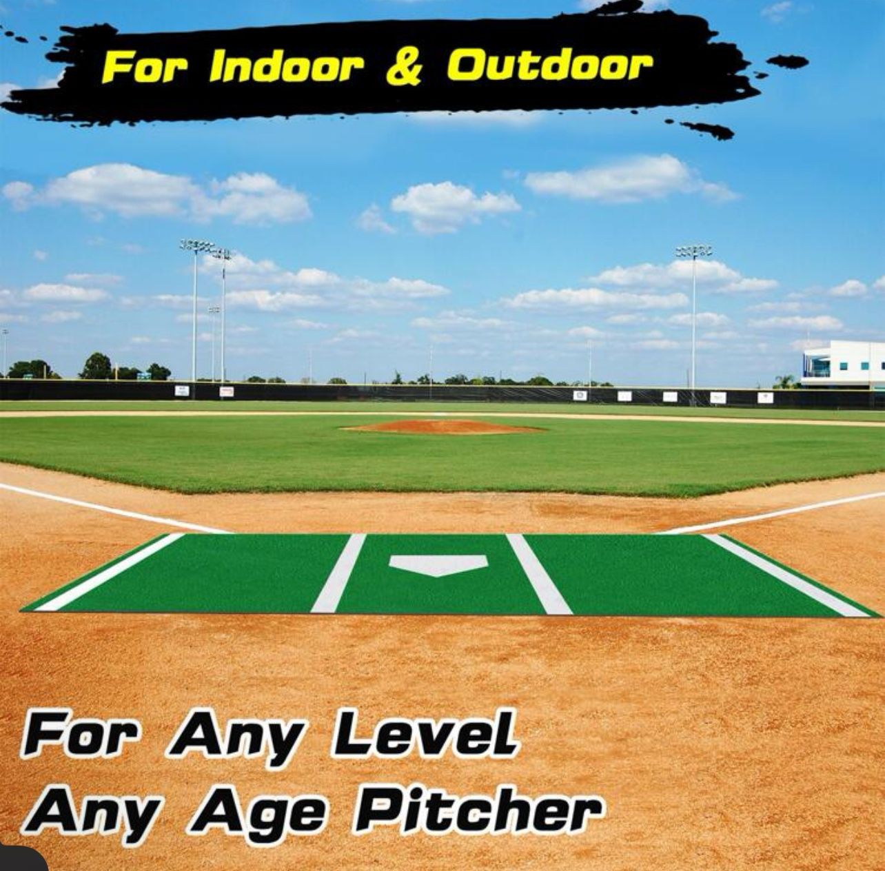 Jalunth Heavy Duty Batting Mat Portable Softball Baseball Inlaid Home