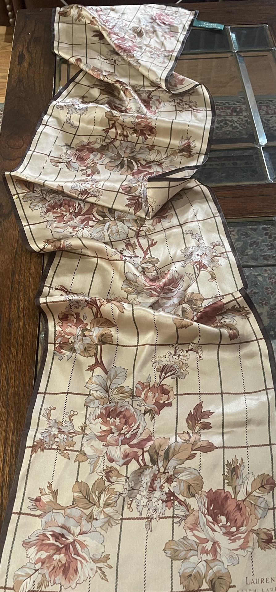 Vintage RALPH LAUREN 100% Silk Scarf 11