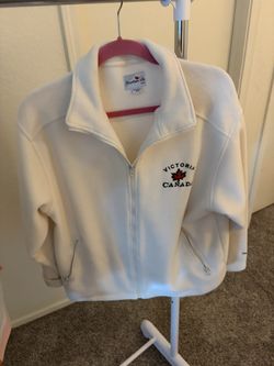 White Fuzzy Zip Up From Northern Vibe
