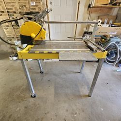 Tile Saw Commercial Works Perfect Has Attachments Water Pump Cuts Long Tiles 