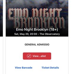 Two Emo Night Tickets OC observatory 