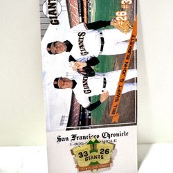 San Francisco Giants 1993 20-Game Winners Pin w/ Bill Swift & John Burkett Card