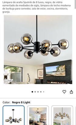 Sputnik Chandelier 8-Light Black Mid-Century Modern