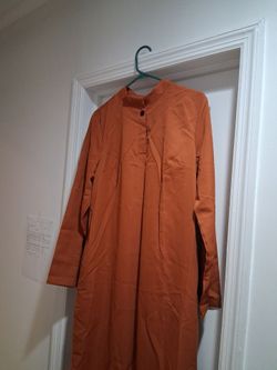 Buddhist  style Orange long sleeve dress