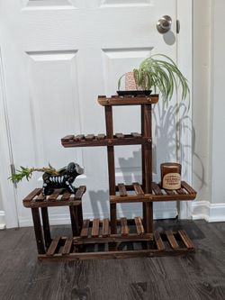 Small wooden plant stand
