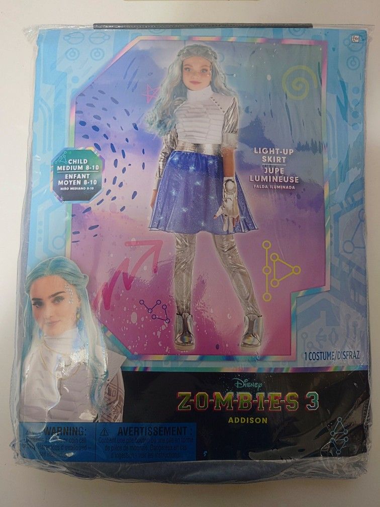 Kids' Disney Z-O-M-B-I-E-S 3 Addison Alien LIGHT-UP SKIRT Costume w/ FREE WIG