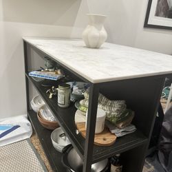 West Elm Solid Marble And Metal Kitchen Island