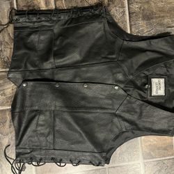 Men’s Black Leather Vest