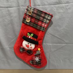 Christmas Stocking Plaid Cuff & Christmas Tree.