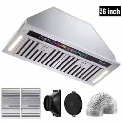 36 in. 900 CFM Convertible Insert Range Hood Stainless Steel
