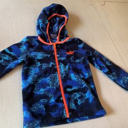 Cute Boys 2T Puma Soft Fleece Blue Camouflage Zippered Hooded Jacket 