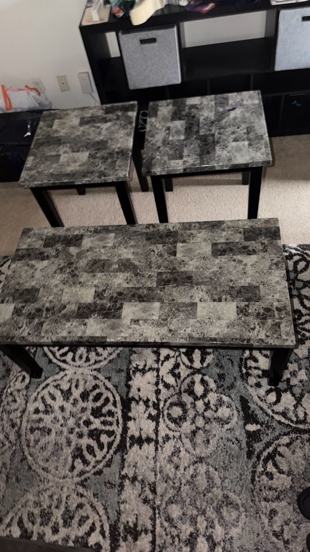 Coffee table + 2 side tables