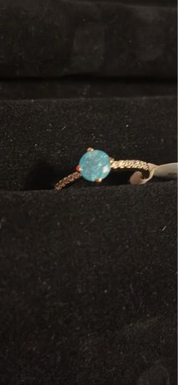 Blue Stone Silver-Tone Ring