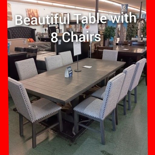✨ Table With 8 Chairs