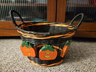 Halloween Pumpkin Black Orange Basket