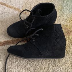 Girl Black Lace Booties 