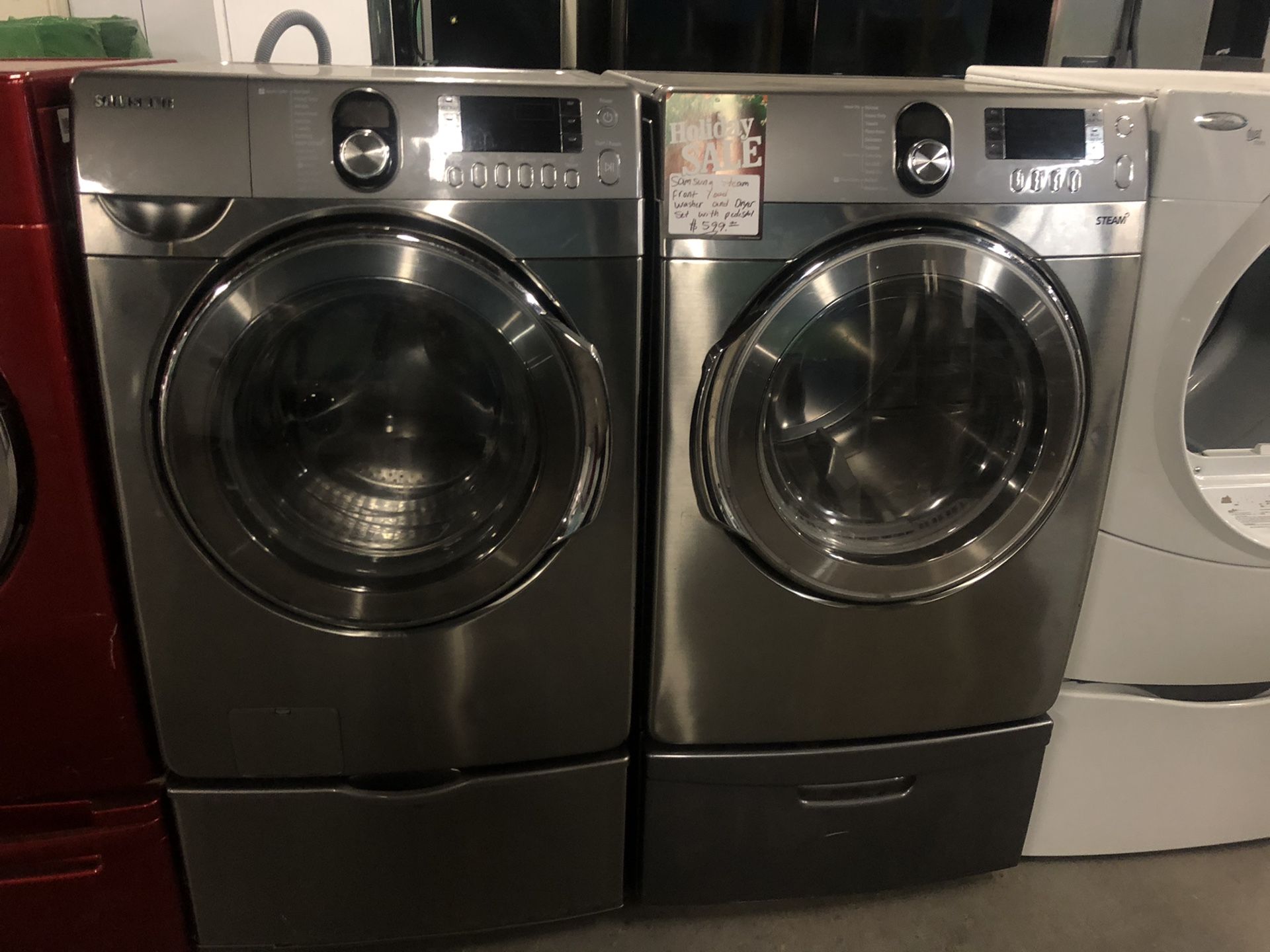 Holiday sale !! Samsung Steam front load washer and dryer in perfect condition with 4 months warranty