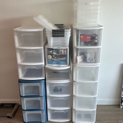 Assorted Storage Containers And Drawers