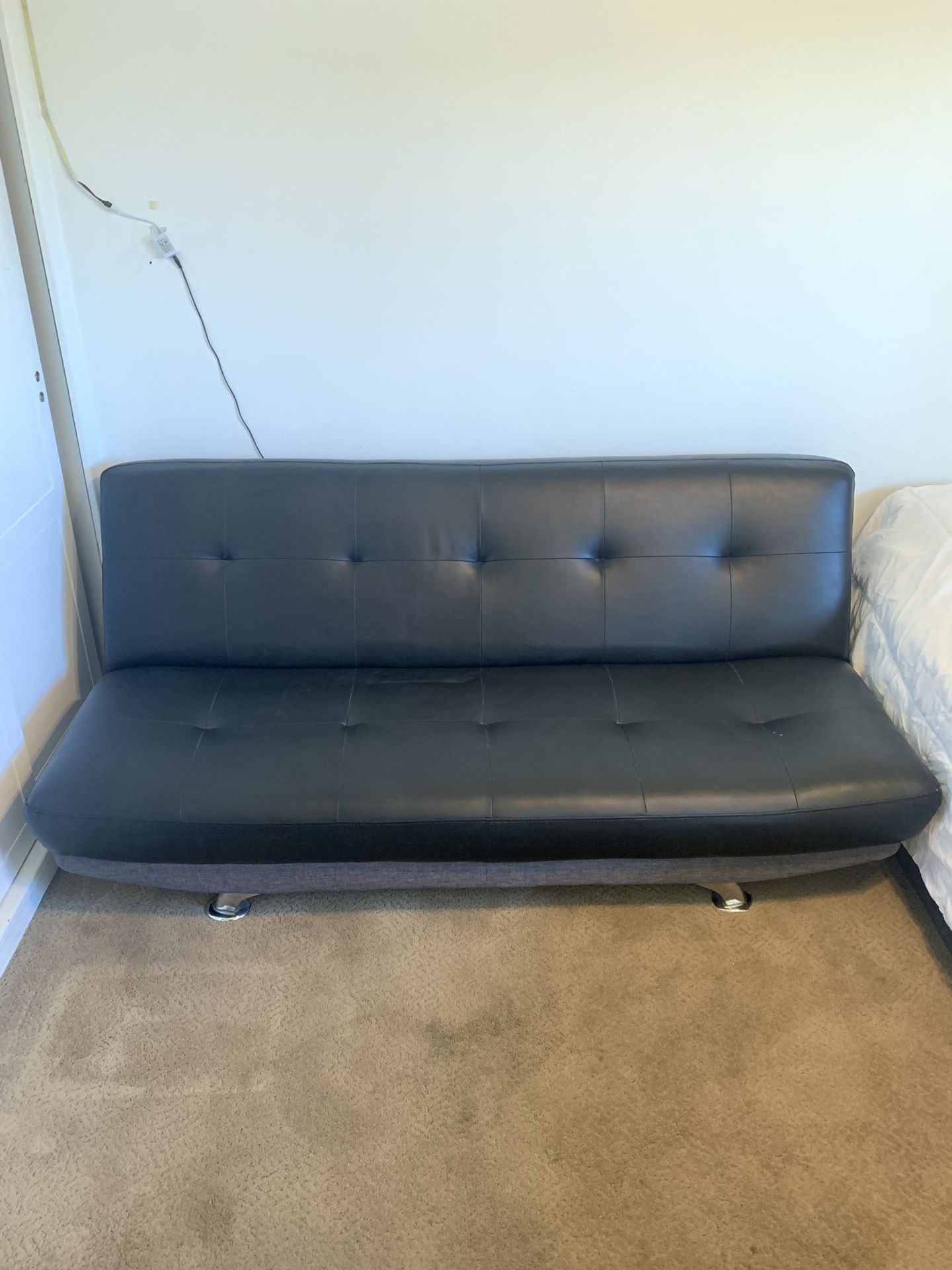 Black Leather Futon