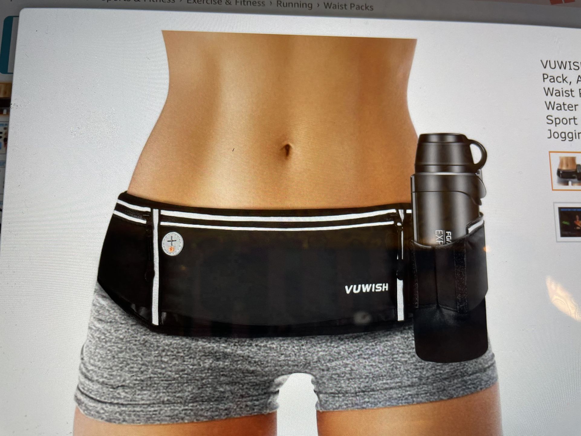 running belt fanny pack adjustable running waist pack bag with foldable water bottle holder