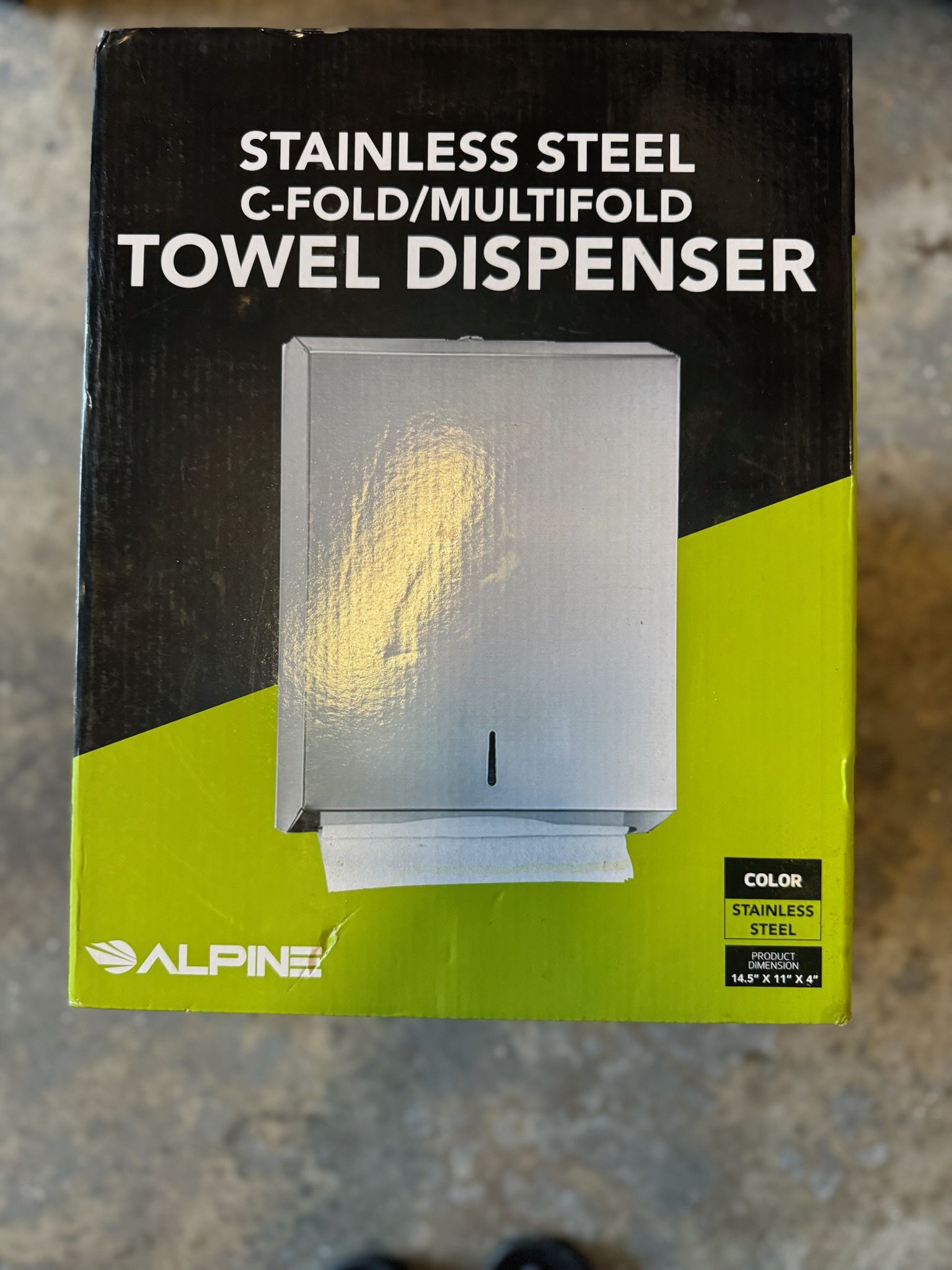 NEW Alpine Stainless Steel C-Fold / Multifold Towel Dispenser