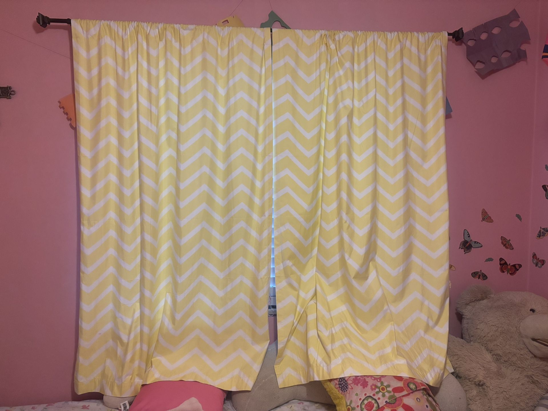 Yellow And White Chevron Curtains