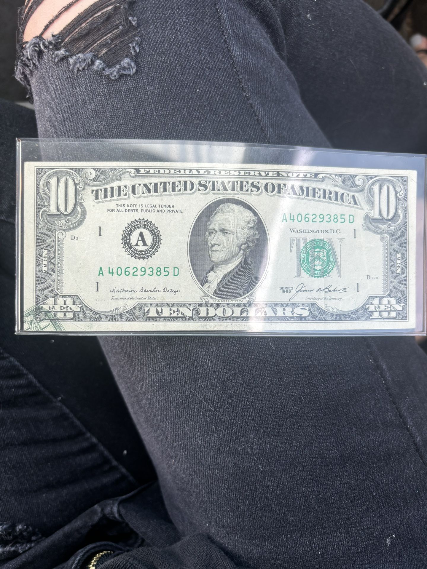 1985 $10 BILL RARE ERROR