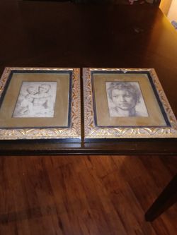Robert Grace Hollister Sketch Paniting And Frame. Vintage Art