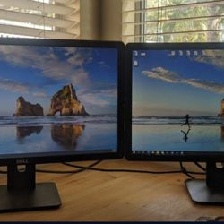 LOT OF 2 DUAL SCREENS DELL 22" WIDESCREEN LCD MONITORS