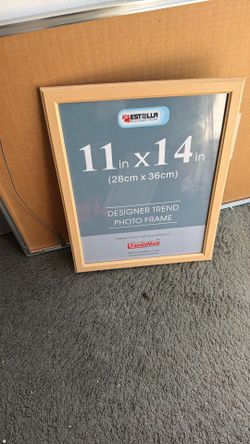 a Family Maid 11" x 14" Photo Frame. It features a light-colored wood-style finish and includes multiple mounting , $15