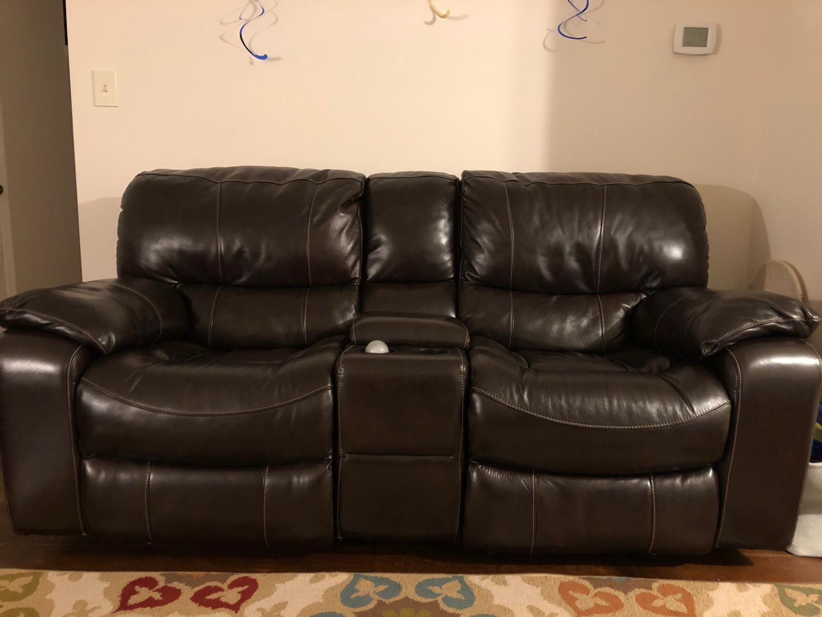 Real leather sofa and love seat