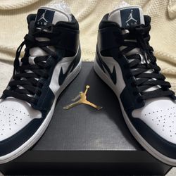 Nike Air Jordan 1 Mid Armory Navy/ White Black Men's Sz 12  New w/Box (contact info removed)11