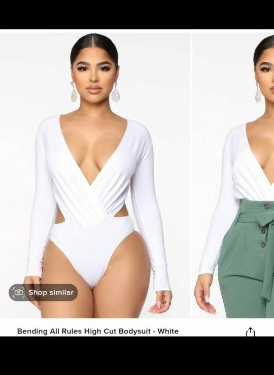 Fashion Nova Highcut Bodysuit Large