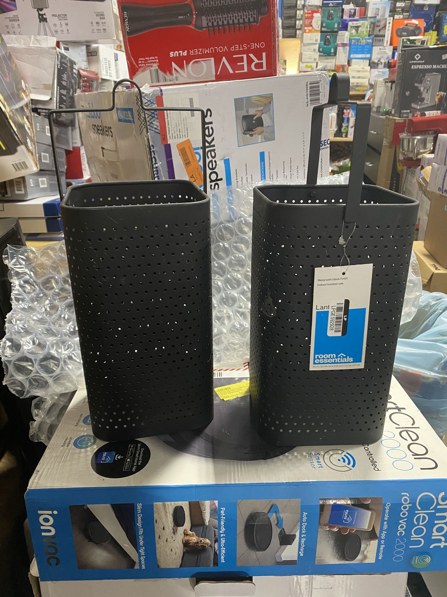 2 Outdoor Lantern Candle Holder Black Grey Lot 2 Room Essentials Rectangle