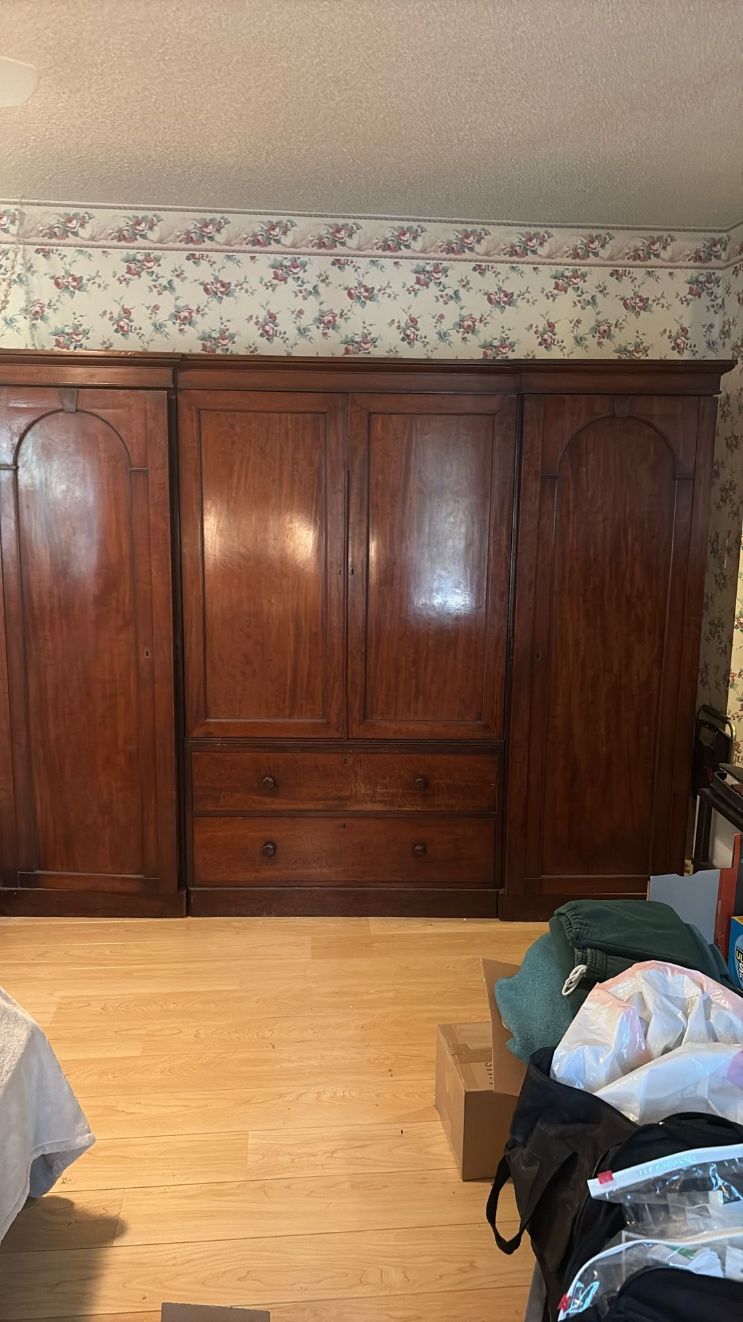 Beautiful Georgian Armoire With Key Cabinets And Drawers No Key Included