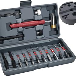 Pin Punch Set, Steel Roll Pin Punch Set, Punch Tool, Pin Punches with Replaceable Face Hammer, Made of Solid Material, Mechanical Repair Tool with Ben