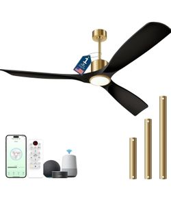 60’’ Ceiling Fans with Lights and Remote Control, For Indoor And Outdoor 3 Black