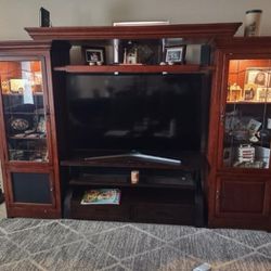 Large Real Wood Entertainment Center