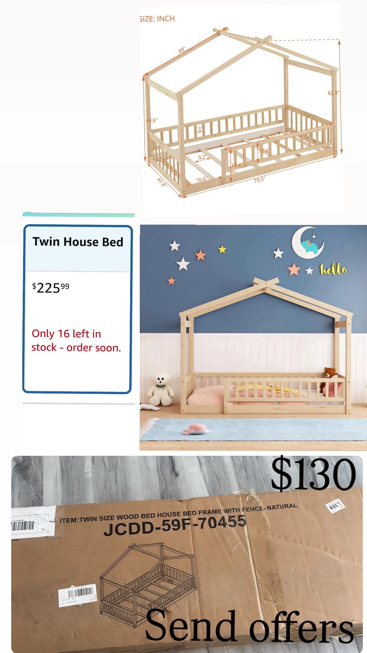 Twin House Bed 