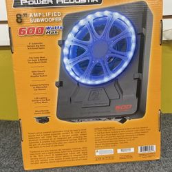 Power acoustik 8” subwoofer with build in amp
