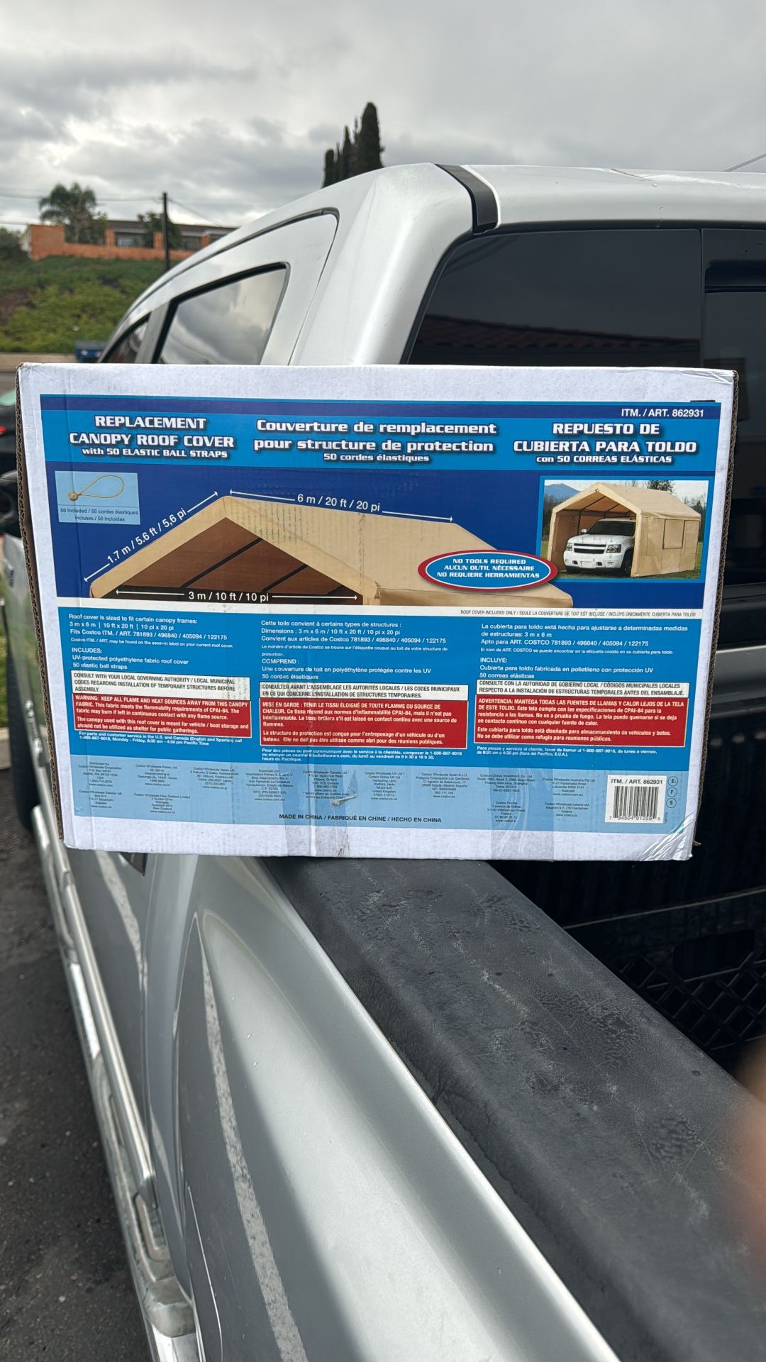 READ AD BEFORE CONTACTING ME Brand new sealed top piece replacement for Costco canopy 10x20. 110$$$ nomas es lo de arriba