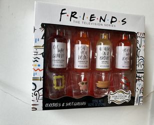 New In Box FRIENDS boxed Set (4 Mixers + 4 Shot Glasses )