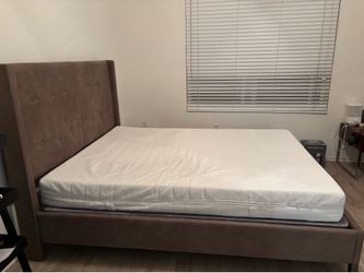 Queen size Ashley furniture bed with mattress and box