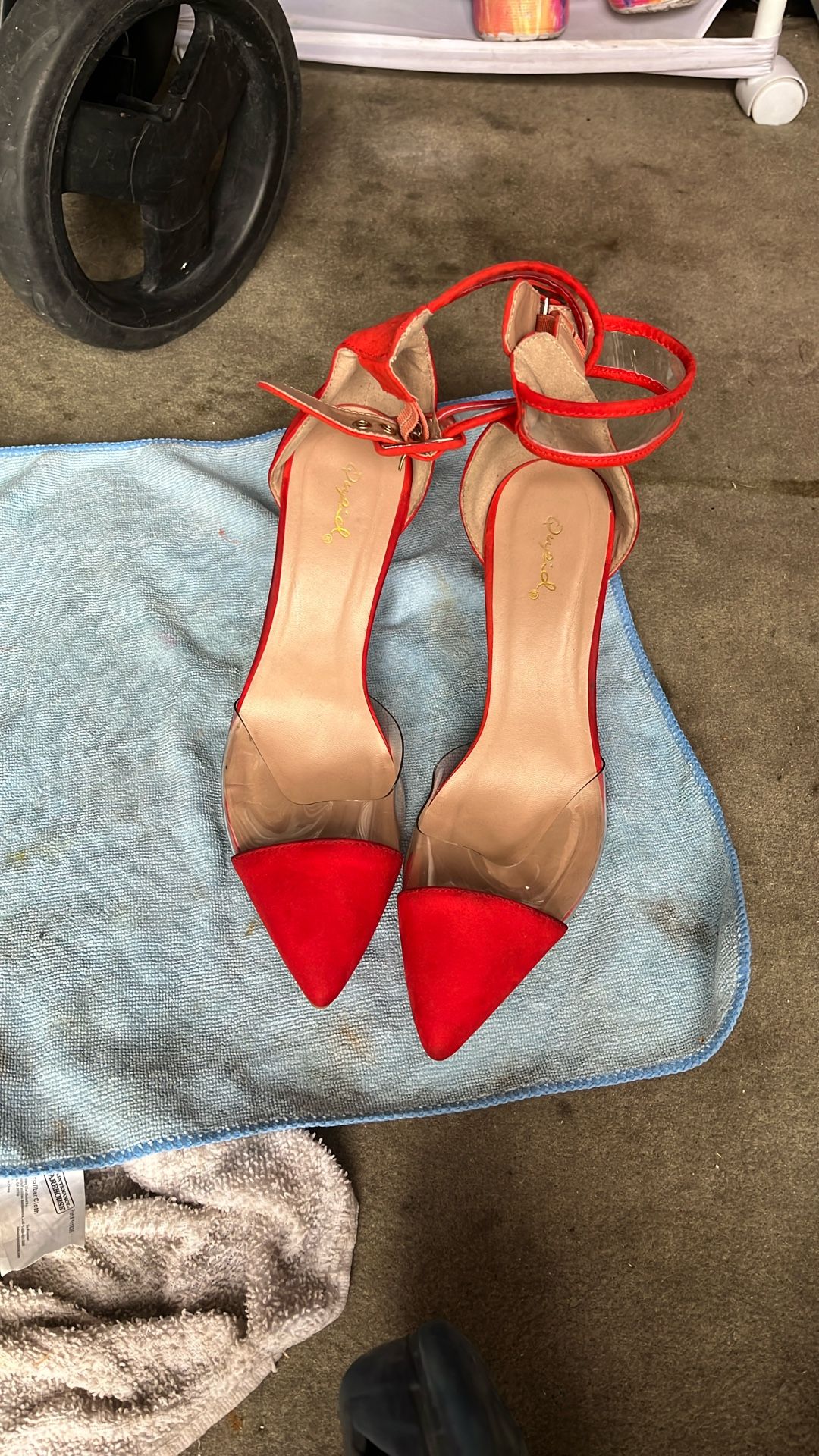 Orange Strapped High Heels