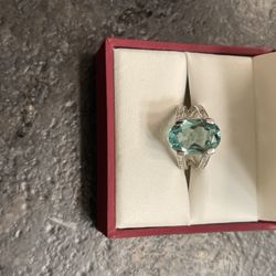 Sterling Silver 4 Carat Brazilian Green Amethyst Cocktail Ring!