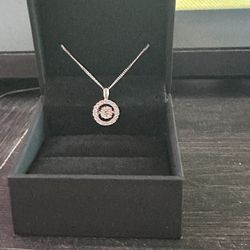 Unstoppable Love Diamond Halo Necklace 1 ct tw 14K White Gold 19