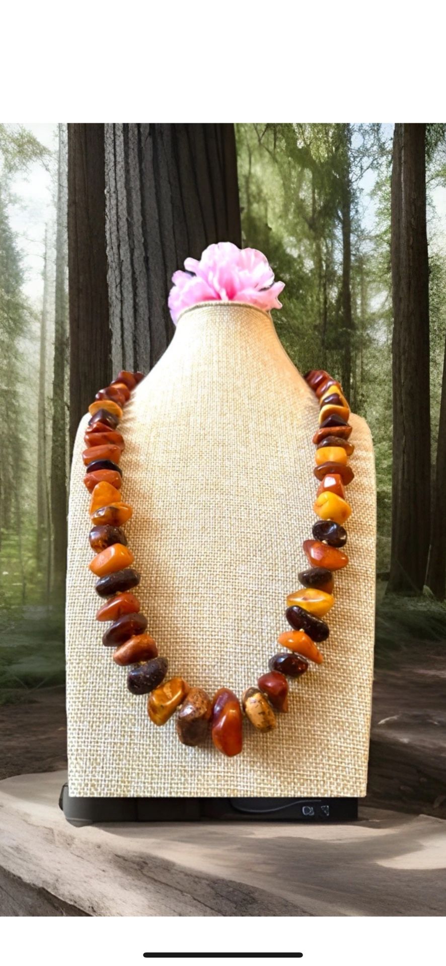 Antique Knotted & Graduated Natural Baltic Amber Necklace in Mix Color & Unique Shapes 28”in & 96grams