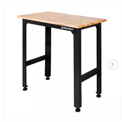 NEW IN BOX DuraTech 36 in. W x 20 in. D Solid Wood Top Workbench Table in Black