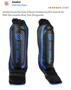 Sanabul MMA Velcro Blue Shinguards